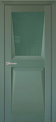 Дверь ПДО107 Перфекто бархат зелёный стекло Uberture