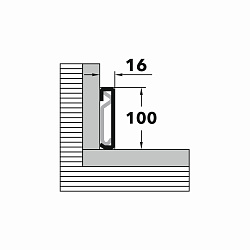 Металлический плинтус нержавеющая сталь aisi 304 Пл 100-1НС aisi 304 L-плинтус из нержавеющей стали Лука