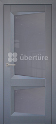 Дверь ПДО102 бархат серый Стекло серое Soft-Touch Perfecto Uberture