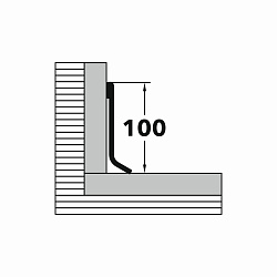 Металлический плинтус нержавеющая сталь aisi 304 Пл 100НС(304).001 L-плинтус из нержавеющей стали Лука