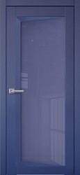 Дверь ПДО105 Перфекто бархат синий стекло Uberture