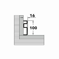 Металлический плинтус нержавеющая сталь aisi 304 Пл 100-4НС aisi 304 L-плинтус из нержавеющей стали Лука