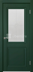 Дверь ПД01 Деканто бархат зелёный стекло Uberture