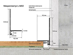 Микроплинтус алюминий Золото анодированное L-MAX 35.6 Laconistiq