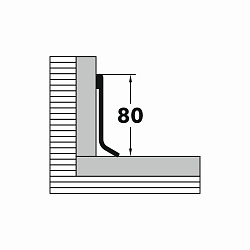 Металлический плинтус нержавеющая сталь aisi 304 Пл 80НС(304).001 L-плинтус из нержавеющей стали Лука