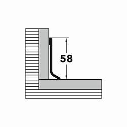 Металлический плинтус нержавеющая сталь aisi 304 Пл 60НС(304).001 L-плинтус из нержавеющей стали Лука