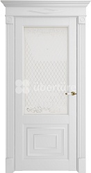 Дверь 62002 Флоренция серена белый стекло ромб матовое с рисунком Uberture