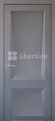 Дверь ПДО101 бархат серый Стекло серое Soft-Touch Perfecto Uberture