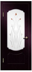 Дверь Кэрол ПВХ дуб седой стекло Растение белое Дверная Линия