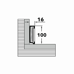 Металлический плинтус нержавеющая сталь aisi 304 Пл 100-2НС aisi 304 L-плинтус из нержавеющей стали Лука