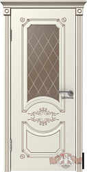 Дверь Милана Classic Luxe эмаль слоновая кость стекло ВФД